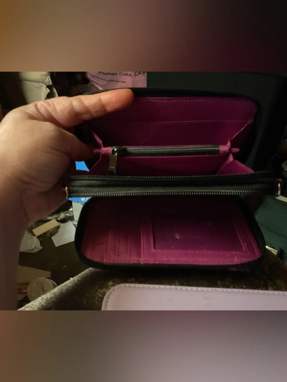 VERA BRADLEY LEOPARD PINK AND BLACK QUILTED WALLET - Picture 7 of 9